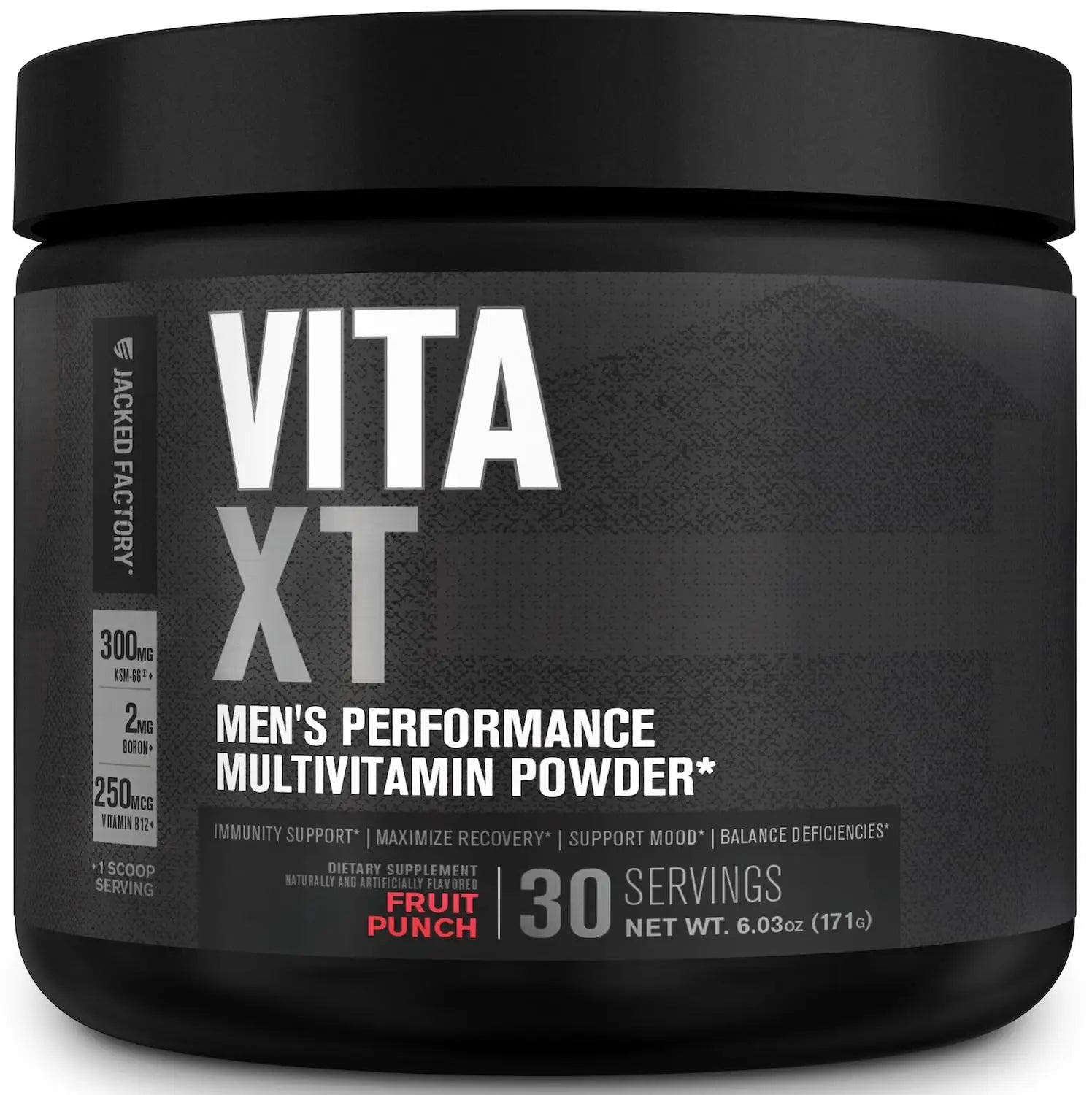 Jacked Factory Vita XT Performance Vitamin Powder - Daily Multivitamin Powder for Men with KSM-66 Ashwagandha, Prebiotic Fiber Jacked Factory
