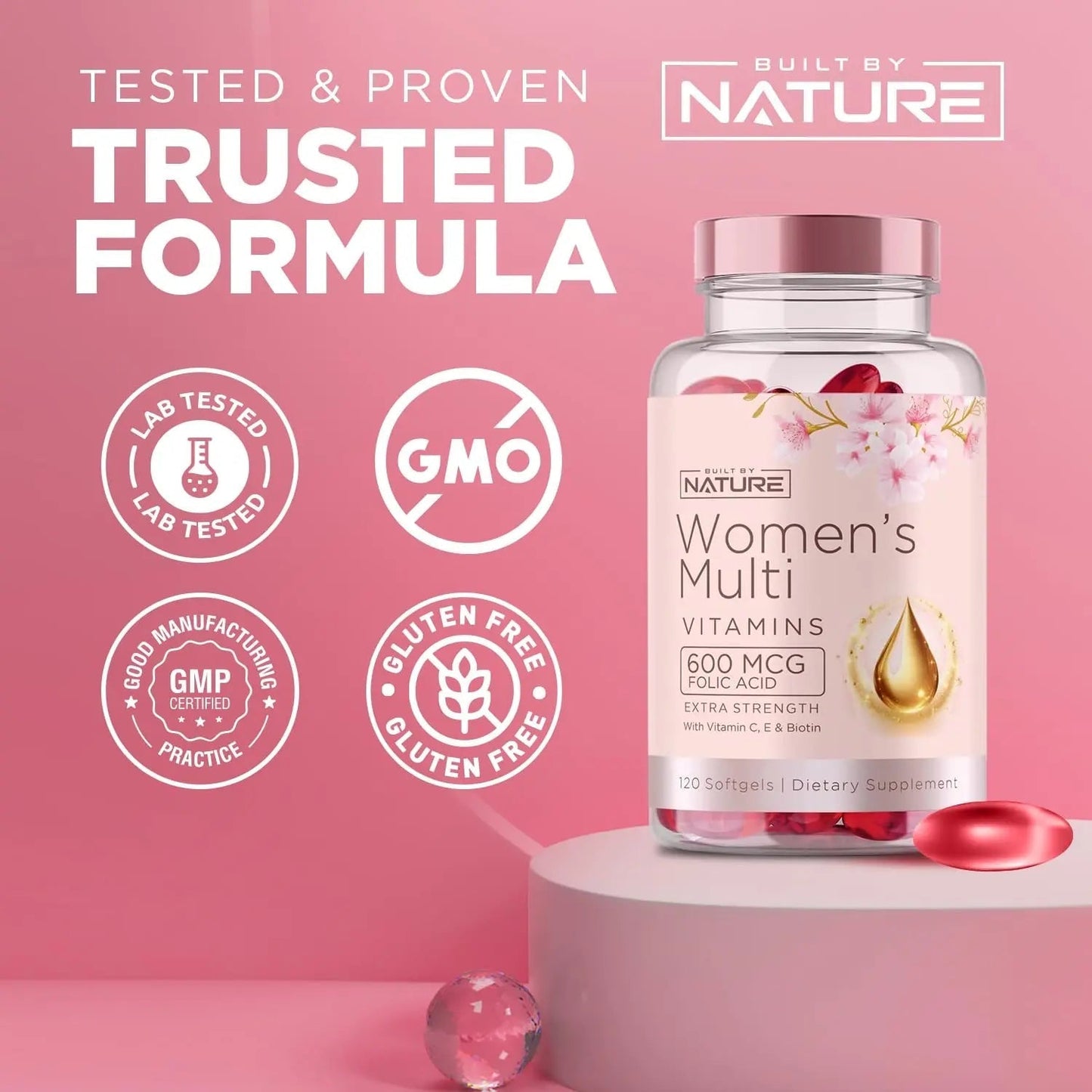 Built by Nature Vitamins for Women – Women's Complete Daily Multivitamin Supplement with A, B, C, D, E, Iron, Calcium, Magnesium and Multi Minerals Built by NatureBuy Supplements Australia