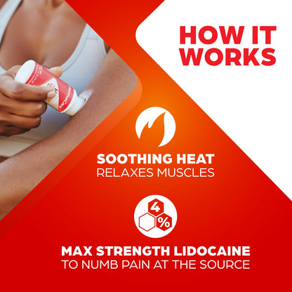 ThermaCare Heat + Max Strength 4% Lidocaine Roll-On - Dual Action Pain Relief with Patented Heatwave Technology - Targeted No-Mess Relief for Back, Neck, Muscles, & Joints ThermaCareBuy Supplements Australia