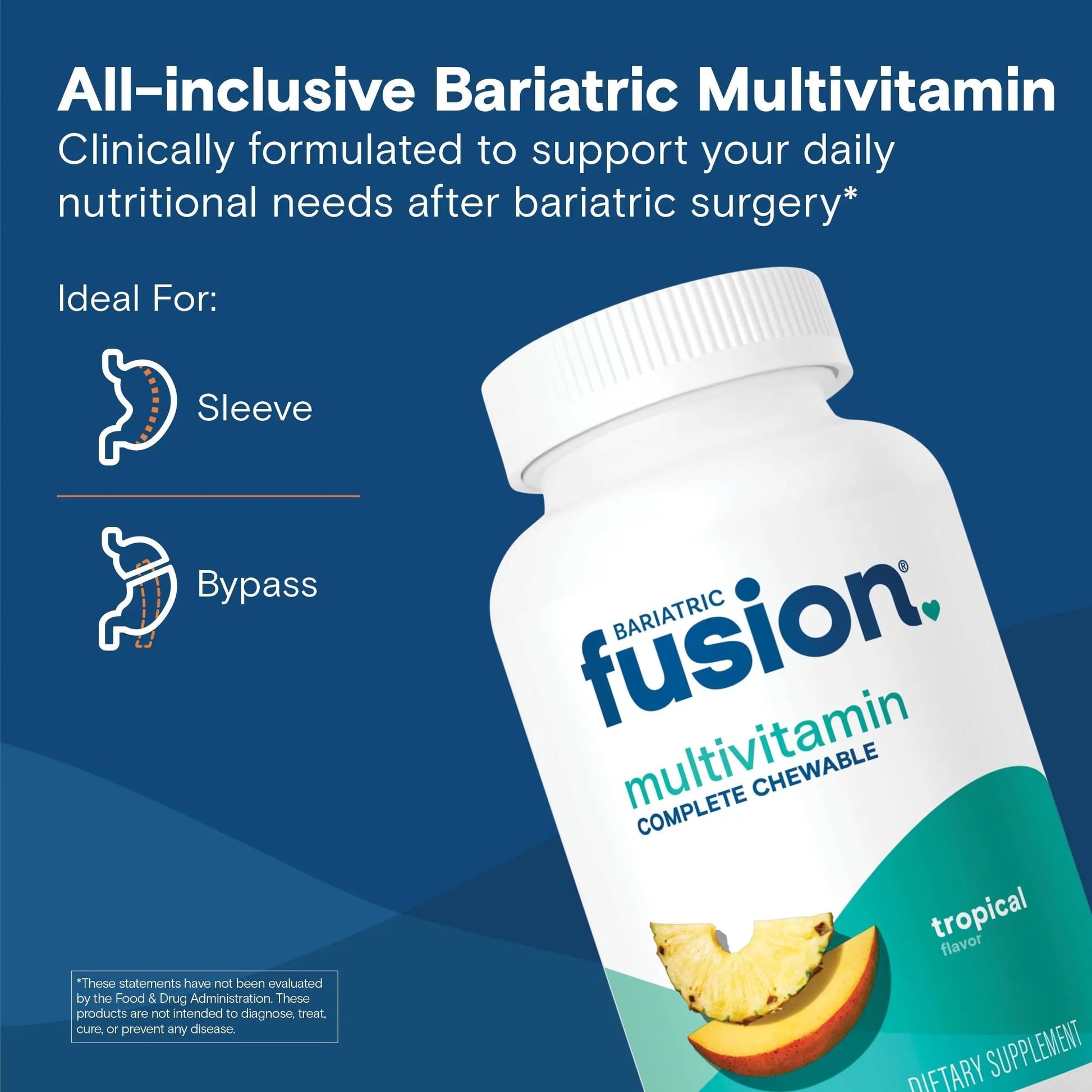 Bariatric Fusion Bariatric Multivitamin with Iron Complete Chewable | Tropical Flavor | Post Bariatric Vitamins Bariatric FusionBuy Supplements Australia