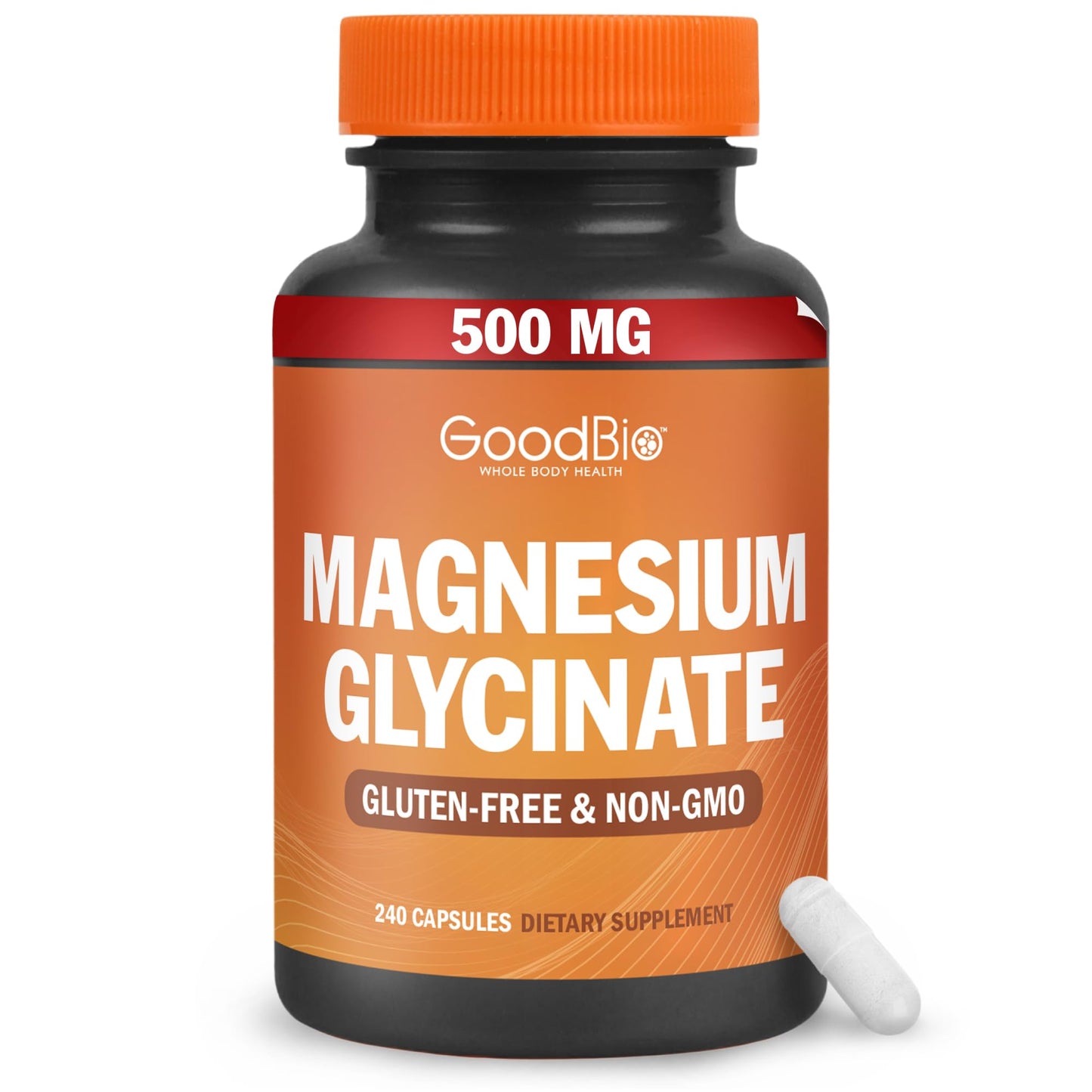 Magnesium Glycinate - High Absorption Magnesium Supplement 500mg Per Serving for Stress Relief, Sleep, Heart and Bone Health, Nerve Support - Non-GMO, Gluten-Free, Gentle on Stomach, 240 Capsules GOODBIOBuy Supplements Australia