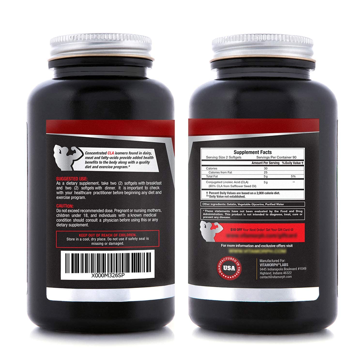 Vitamorph Labs CLA 3000 - CLA Safflower Oil for Metabolism and Weight Loss Management VitamorphBuy Supplements Australia