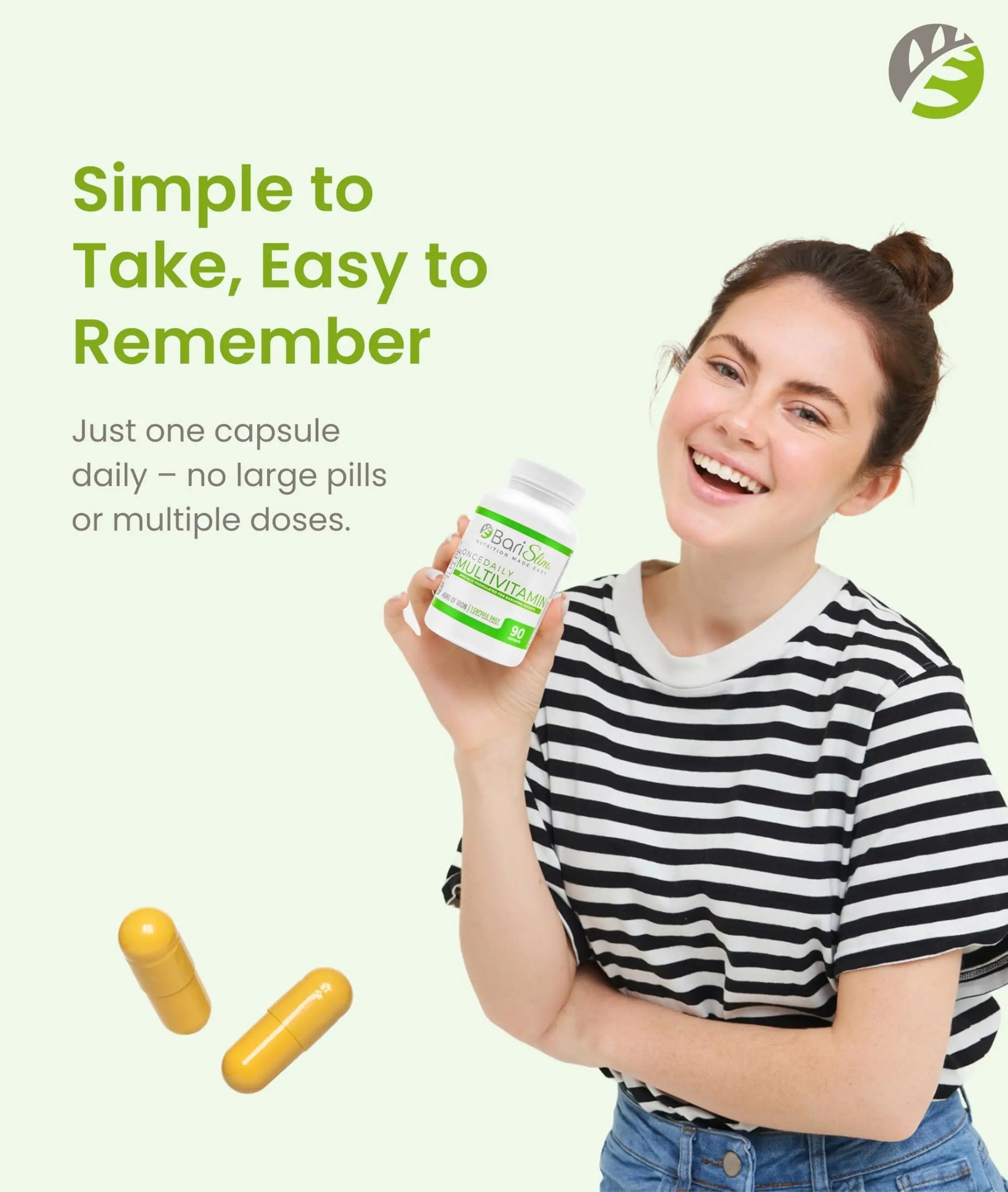 BariSlim Once Daily Bariatric Multivitamin Capsule - 45mg of Iron - Bariatric Vitamin & Supplement for Post Bariatric Surgery Including Gastric Bypass & Gastric Sleeve | 90 Day Supply BariSlimBuy Supplements Australia