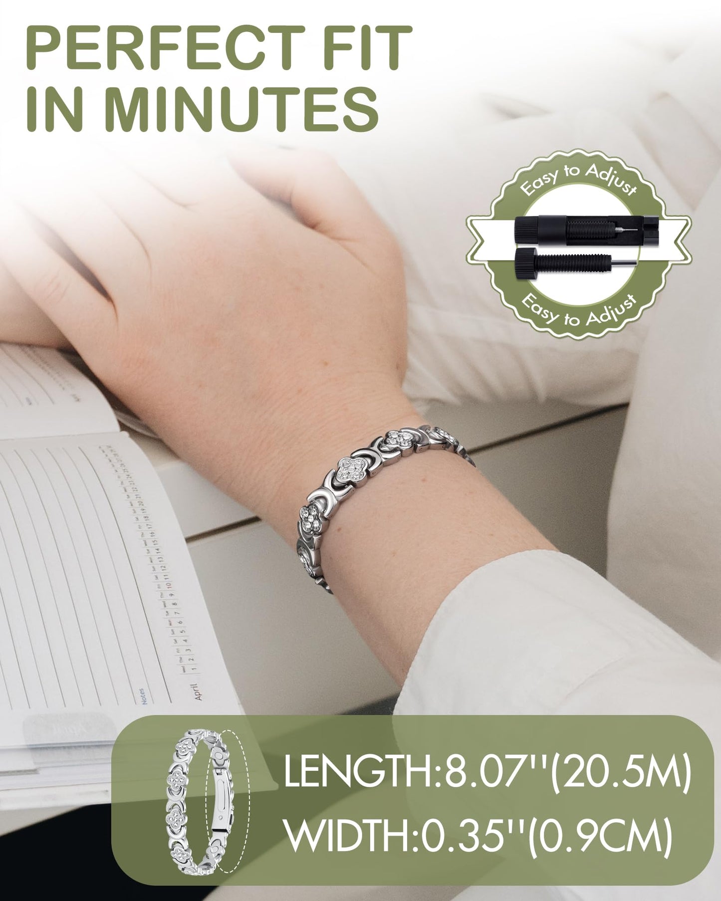 Feraco Ultra Strength Magnetic Bracelets for Women with Neodymium Therapy Magnets FeracoBuy Supplements Australia