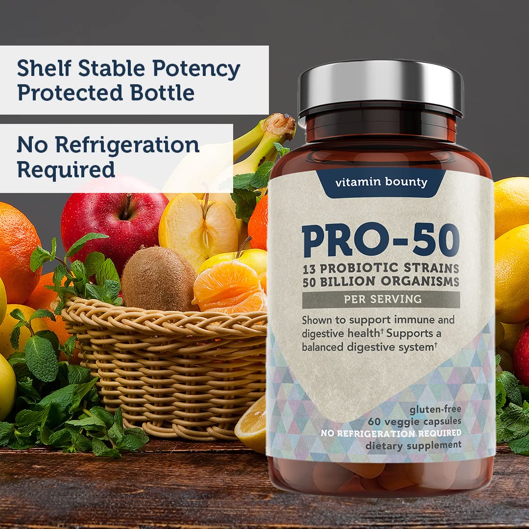 Vitamin Bounty Pro-50 Probiotics Supplement- 13 Probiotic Strains, Gut Health Vitamin BountyBuy Supplements Australia