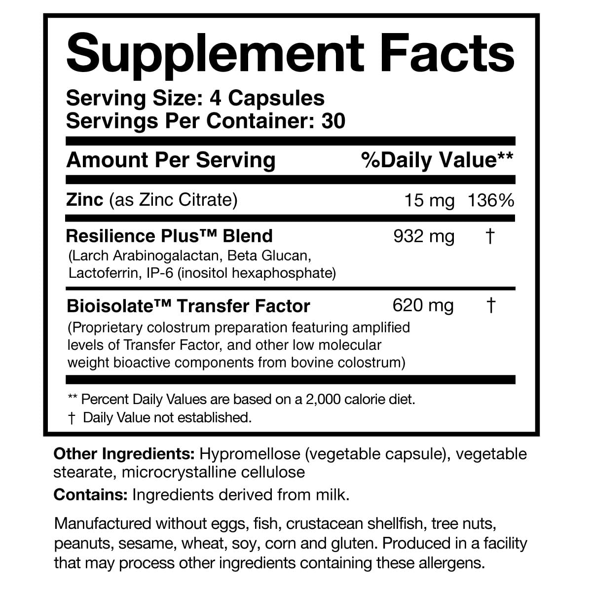 Researched Nutritionals Transfer Factor Rapid Response Immune Support Supplement - Colostrum Blend with Beta Glucan, IP-6 & Lactoferrin, Fast-Acting Innate & Adaptive Immune Modulation (120 Capsules) Researched NutritionalsBuy Supplements Australia