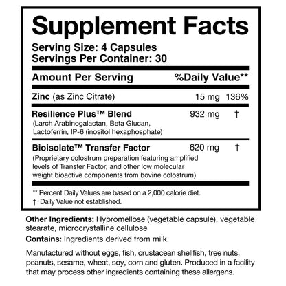 Researched Nutritionals Transfer Factor Rapid Response Immune Support Supplement - Colostrum Blend with Beta Glucan, IP-6 & Lactoferrin, Fast-Acting Innate & Adaptive Immune Modulation (120 Capsules) Researched NutritionalsBuy Supplements Australia