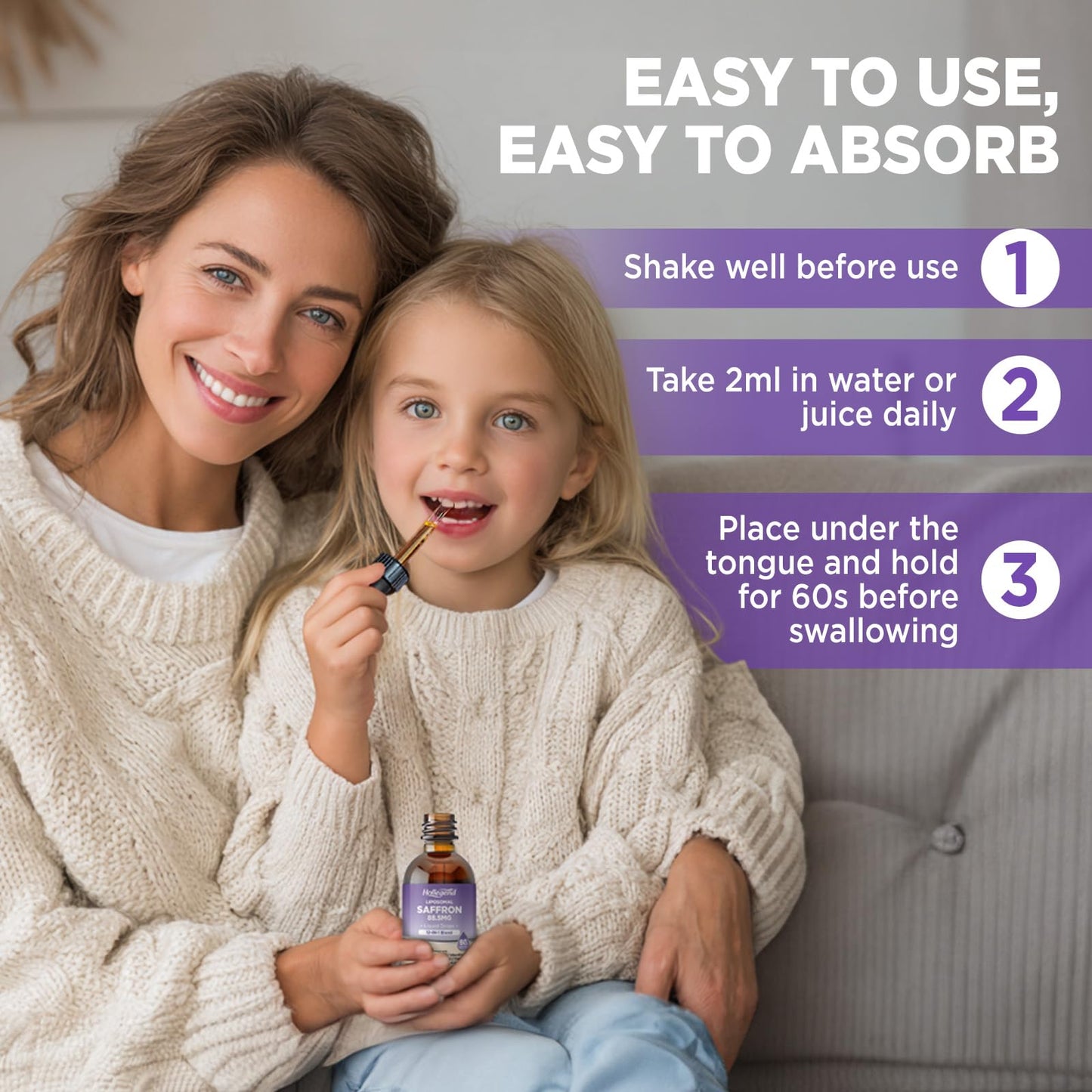 HOLLEGEND Liposomal Saffron Drops for Kids & Adults, Organic Saffron Supplement w/Magnesium, L-Theanine and Vitamins for Stress, Focus, Vision and Energy Support, Vegan, Natural Lemon Flavor, 2 FL OZ HOLLEGENDBuy Supplements Australia