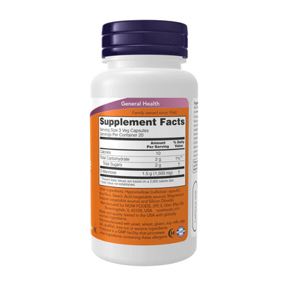 Now Foods Supplements, D-Mannose 500 mg, Non-GMO Project Verified, Healthy Urinary Tract*, 60 Veg Capsules NOW FoodsBuy Supplements Australia
