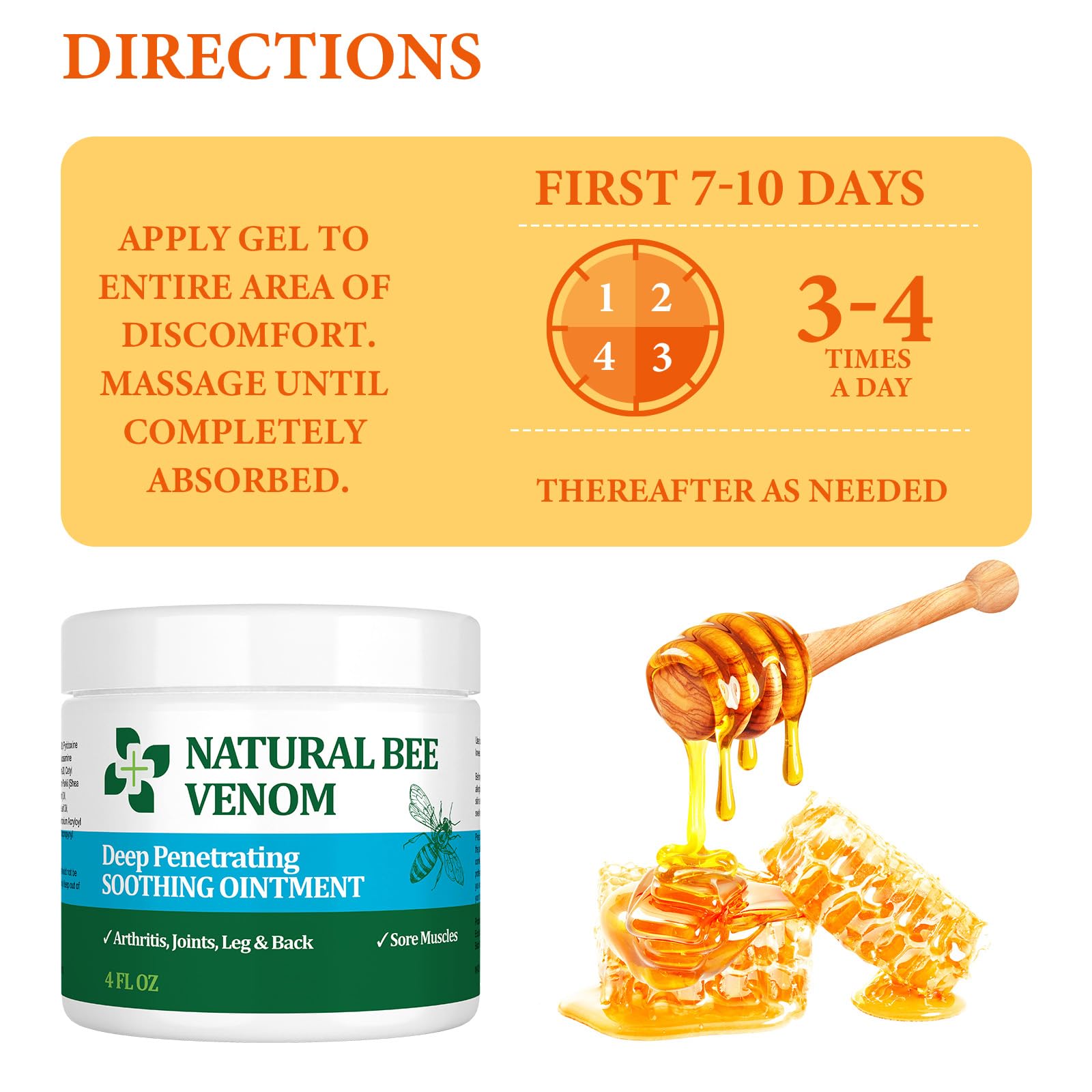 PIBIOOMAP Zealand Bee Venom Serum Gel, Professional for Joint, Muscle, Bone Cream, 24h Fast Release, Soothing Powerful for Back, Neck, Hand, Foot, Knee, Muscle, Shoulder, Hip, Nerve PIBIOOMAPBuy Supplements Australia