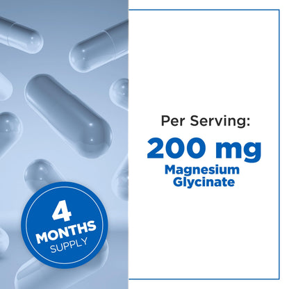 PlantVital Magnesium Glycinate 200mg - Supports Restful Sleep, Muscle & Nerve Function, Normal Heart & Bone Health - Feel Calm & Relax - Vegan, Third Party Tested, Gluten Free, Non-GMO - 120 Capsules PlantvitalBuy Supplements Australia