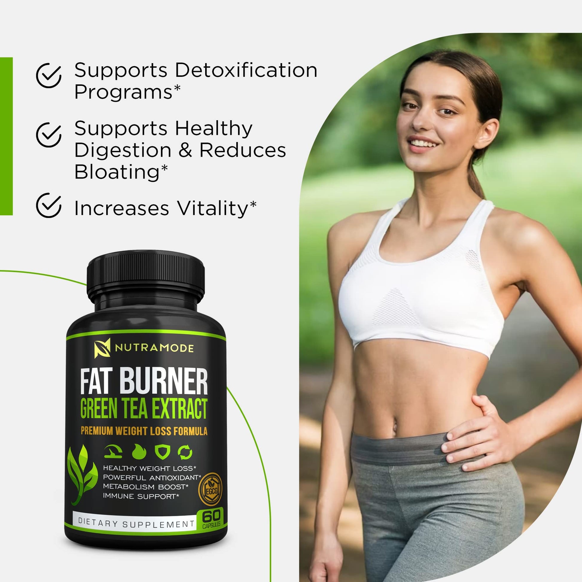 Premium Green Tea Extract Fat Burner Supplement EGCG-Natural Appetite Suppressant NUTRAMODEBuy Supplements Australia