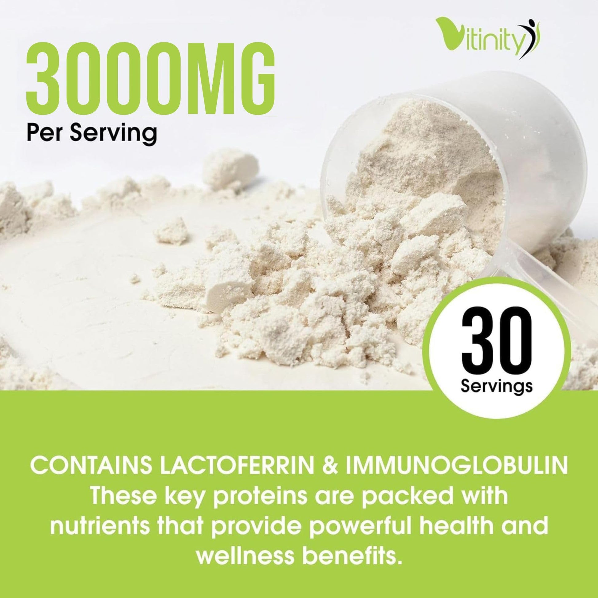 VITINITY Grass Fed Bovine Colostrum Powder for Humans 3000 mg - Natural IgG Colostrum Supplement Gut Health, Immune Support, Muscle Recovery, Wellness | Pure Colostrum Superfood,Unflavored 2 Pack VITINITYBuy Supplements Australia