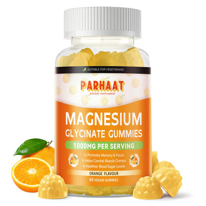Magnesium Glycinate Gummies 1000mg - Sugar Free Magnesium Potassium Supplement with Vitamin D, B6, CoQ10 for Calm Mood & Sleep Support