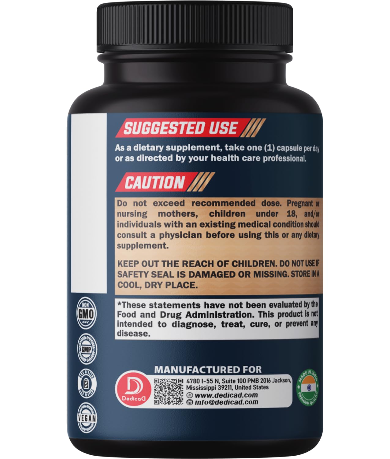 DEDICAD 12in1 Wormwood Black Walnut Clove Capsules - Immune, and Mood Support - 3 Month Supply - 90 Vegan Capsules DEDICADBuy Supplements Australia