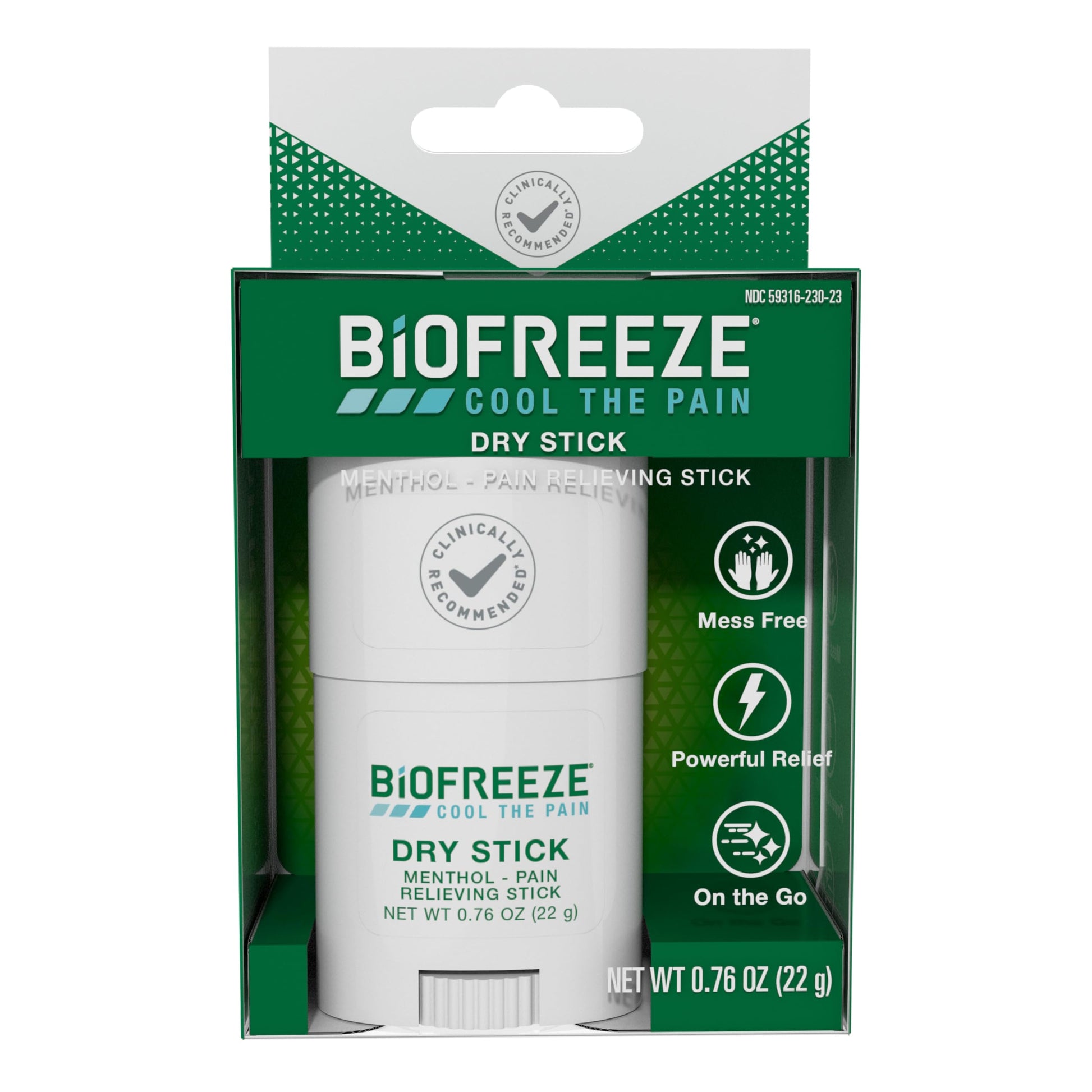 Biofreeze Dry Stick, Mess-Free Relief for Neck, Shoulder, Knee, Hip, Hand & Joint, Cooling Menthol Pain Relief Stick, Up to 100 Uses BiofreezeBuy Supplements Australia