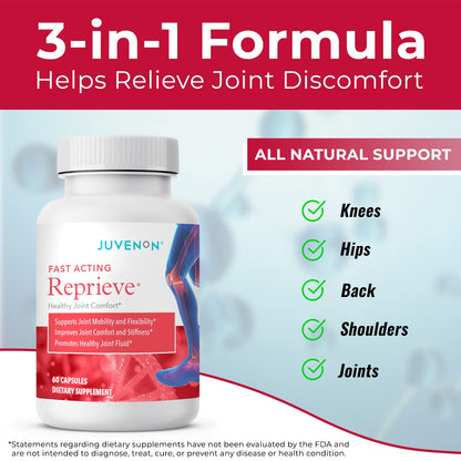 Juvenon Reprieve Capsules (60 Capsules) - Fast-Acting, Joint Comfort Supplement and Effective Joint Support Solution, Research Verified JuvenonBuy Supplements Australia