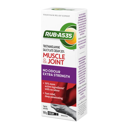 RUB A535 ULTRA STRENGTH NO ODOUR CREAM For Deep Penetrating Relief of Muscle, Joint & Arthritic Pain 100 g Rub A535Buy Supplements Australia