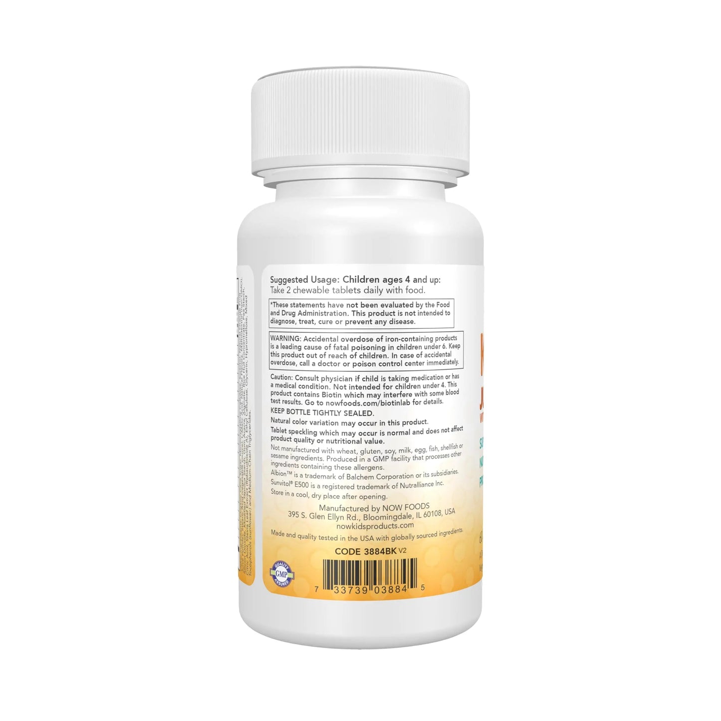 Now Kids Supplements, Kid Vits Multivitamin, Juicy Orange, 60 Chewable Tablets NOW Foods