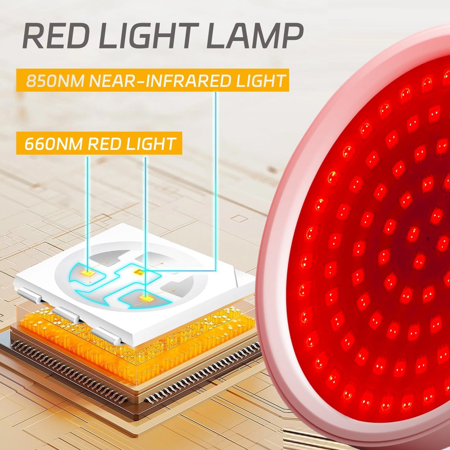 Shomterade Red Light for Face with Base, 100LEDs 3-in-1 Chips Infrared Light Lamp, 660nm ＆850nm ShomteradeBuy Supplements Australia