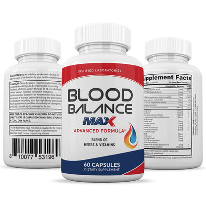 Justified Laboratories (2 Pack Blood Balance Max 1295MG Formula Supplement Pills Justified LaboratoriesBuy Supplements Australia