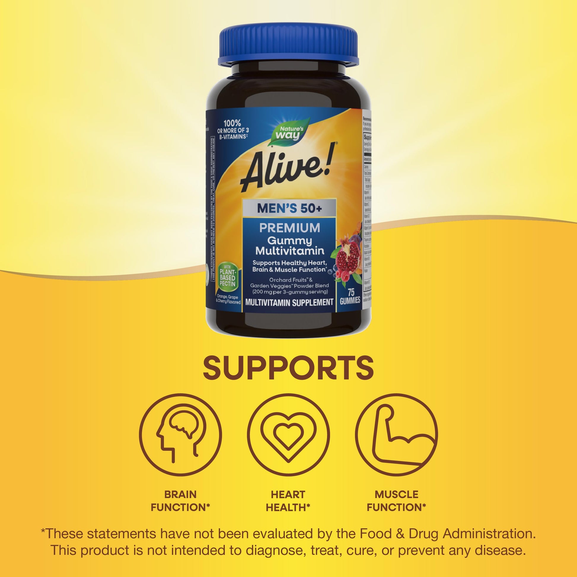 Nature’s Way Alive! Men’s 50+ Premium Gummy Multivitamin, Supports Healthy Heart, Brain & Muscle Function Nature's WayBuy Supplements Australia