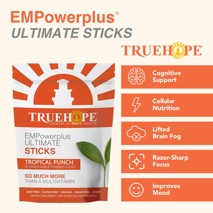 Truehope Multivitamin Nootropic Pouches with Inositol - Once-Per-Day EMPowerplus Ultimate Sticks - 30 Count (Tropical) TruehopeBuy Supplements Australia