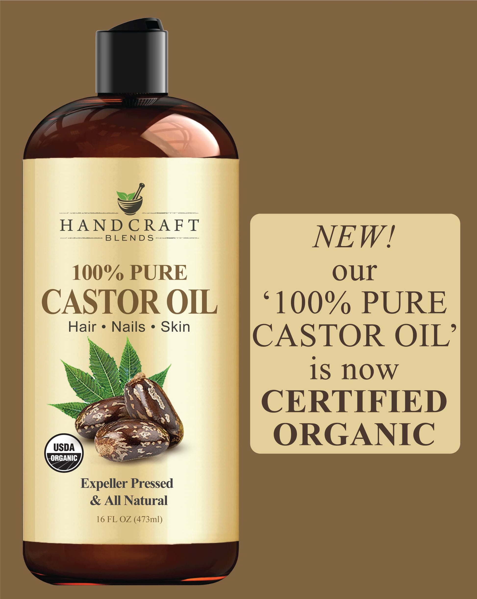 Handcraft Blends Organic Castor Oil for Hair Growth, Eyelashes and Eyebrows - 100% Pure Handcraft BlendsBuy Supplements Australia
