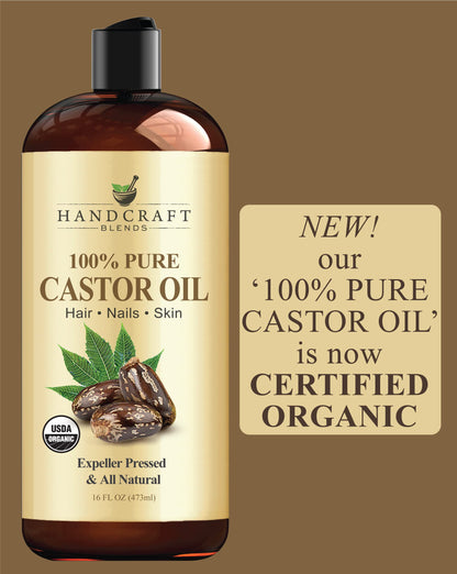 Handcraft Blends Organic Castor Oil for Hair Growth, Eyelashes and Eyebrows - 100% Pure Handcraft BlendsBuy Supplements Australia