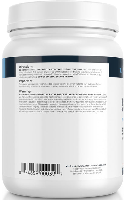 Transparent Labs Stim-Free Pre-Workout - Caffeine & Stim Free Pre Workout Powder Transparent LabsBuy Supplements Australia
