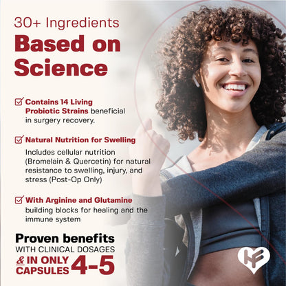 HealFast Complete Surgery & Injury Recovery Supplement: for Wound, Scar Treatment & Bruising w/Vitamins, Bromelain, Quercetin & Probiotics (Pre+Post Op) HealFastBuy Supplements Australia