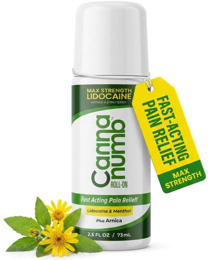 Cannanumb Pain Relief Roll On with Lidocaine, Fast Acting Pain Relief with Arnica + Boswellia + Menthol - 2.5oz CannanumbBuy Supplements Australia