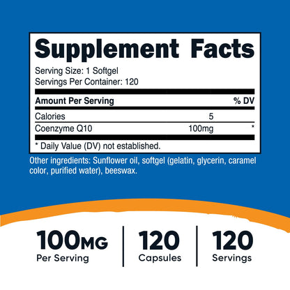 Nutricost CoQ10 Softgels (120 Servings / 100 Mg CoQ10 Per Serving) | Better Absorption NutricostBuy Supplements Australia