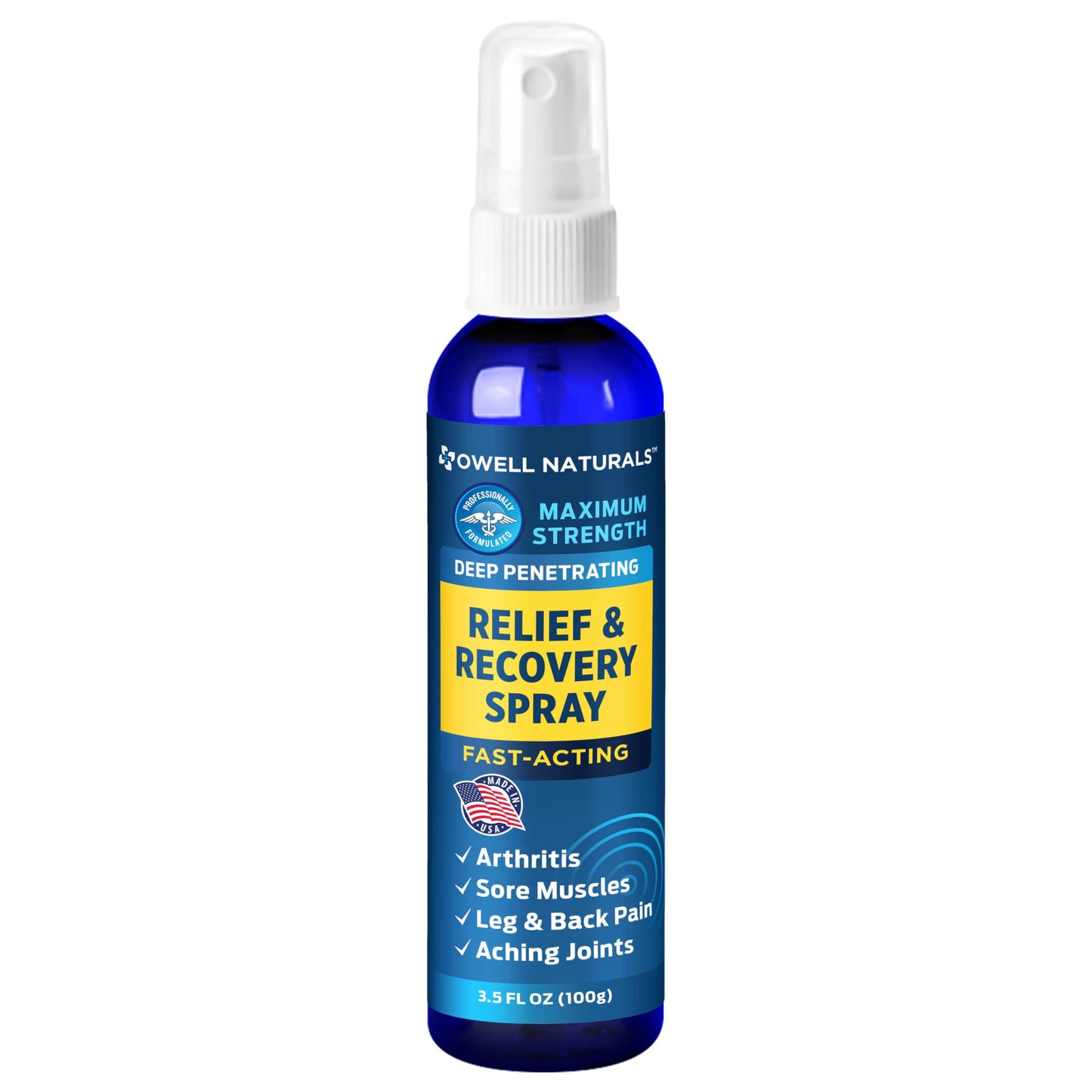 OWELL NATURALS Deep Penetrating Pain Relief Liquid Spray, Fast-Acting, Long Lasting, Natural Relief for Muscle Aches, Joint Pain, Stiffness, Quick Dry Formula, 3.5 oz Owell NaturalsBuy Supplements Australia