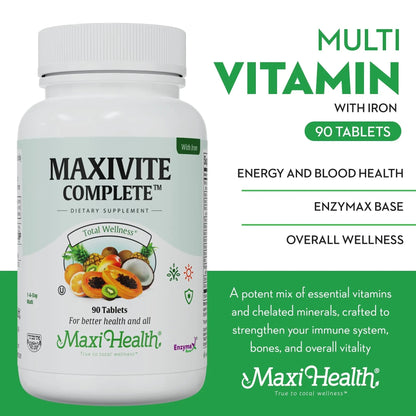 Maxi Health Complete Once Daily Vitamins for Men & Women - Multivitamin for Women & Men Maxi Health