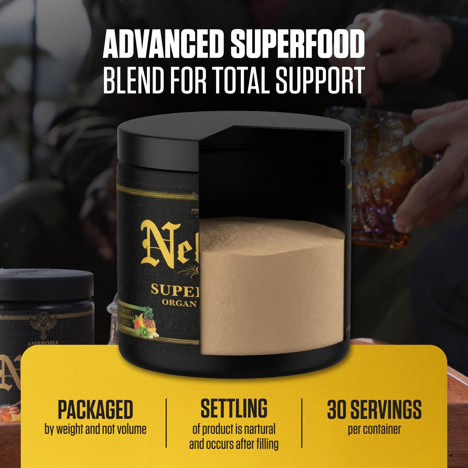 Ambrosia Superfood Organ & Cycle Support Powder | Liver & Kidney Support with Milk Thistle, Red Yeast Rice & CoQ10 | 13 Superfood Ingredients | 30 Servings | Honey Lemon AmbrosiaBuy Supplements Australia
