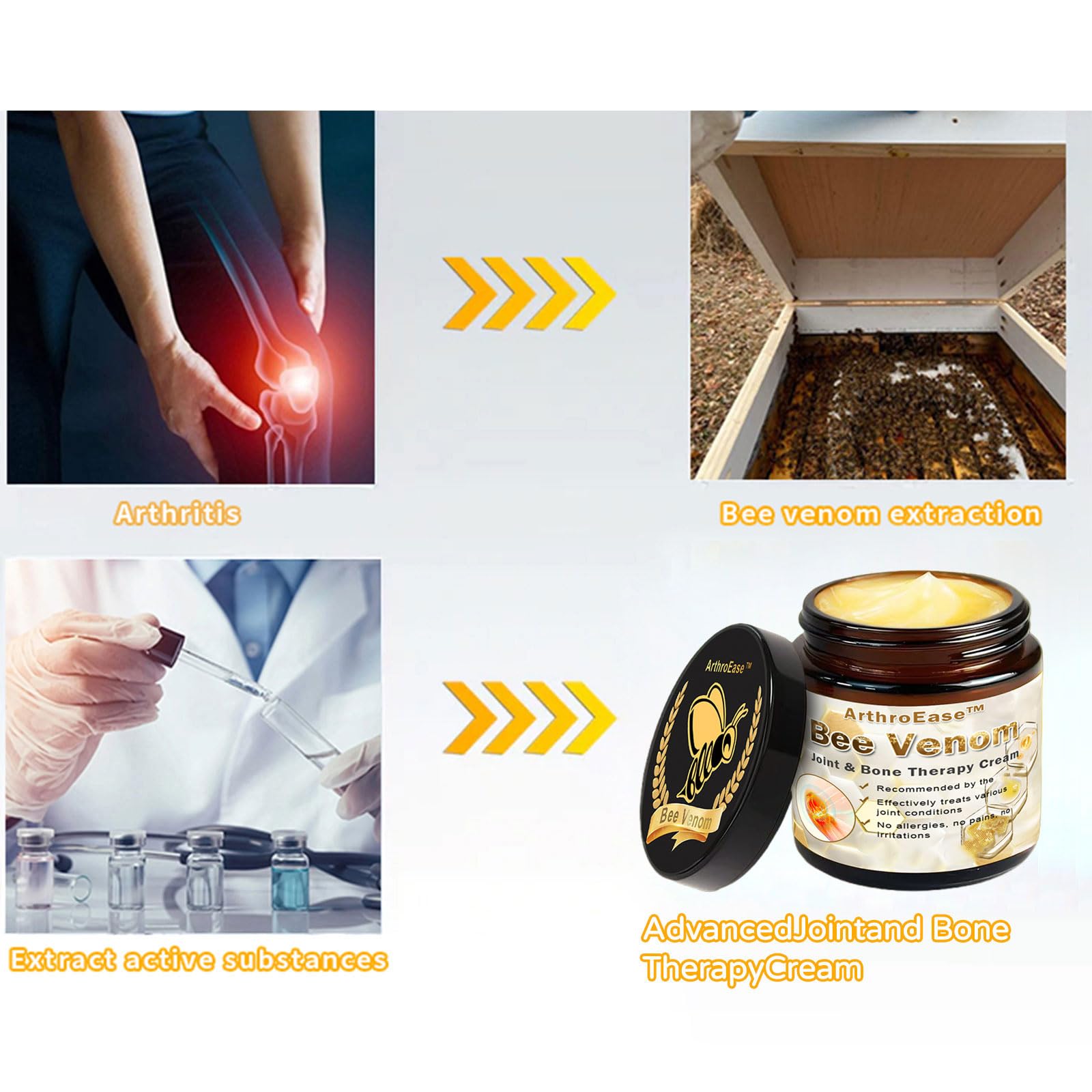 ArthroEase Bee Venom Joint and Bone Cream,ArthroEase Bee Venom Cream,Bee Venom Joint Gel,Effectively Relieve Joint discomfort (2) ADFIREBuy Supplements Australia