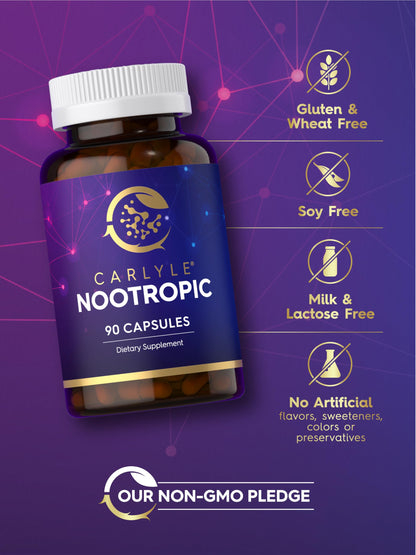 Carlyle Brain Nootropic Supplement | 90 Capsules | with Caffeine, B12, and Guarana Extract | Non-GMO & Gluten Free CarlyleBuy Supplements Australia
