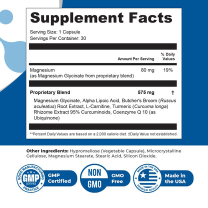 Orby NerveFlow – Natural Daily Wellness Supplement with Magnesium, Turmeric & CoQ10 – Non-GMO, GMP Certified, Made in USA – 30 Capsules, 1 Month Supply OrbyBuy Supplements Australia