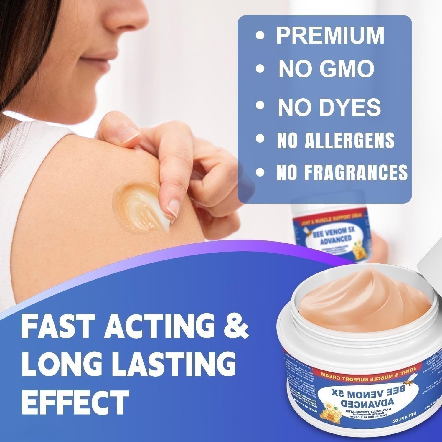 JOYFULART Zealand Bee Venom Serum Gel, Professional for Joint, Muscle, Bone Cream, 24h Fast Release, Soothing Powerful for Back, Neck, Hand, Foot, Knee, Muscle, Shoulder, Hip, Nerve JOYFULARTBuy Supplements Australia
