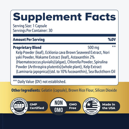 Nature’s NutriWave AquaPeace – Aqua Peace Caps Daily Marine-Based Supplement with Seaweed & Algae Extracts – Clean, Stimulant-Free Formula – Non-GMO, Made in USA - 30 Capsules, 1 Month Supply Nature’s NutriWaveBuy Supplements Australia