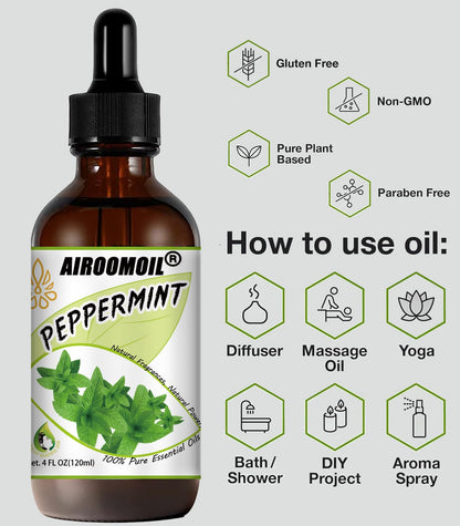 airoomoil Invigorating Peppermint Essential Oil for Showers Skin Use Shampoo Soap Ideal airoomoilBuy Supplements Australia
