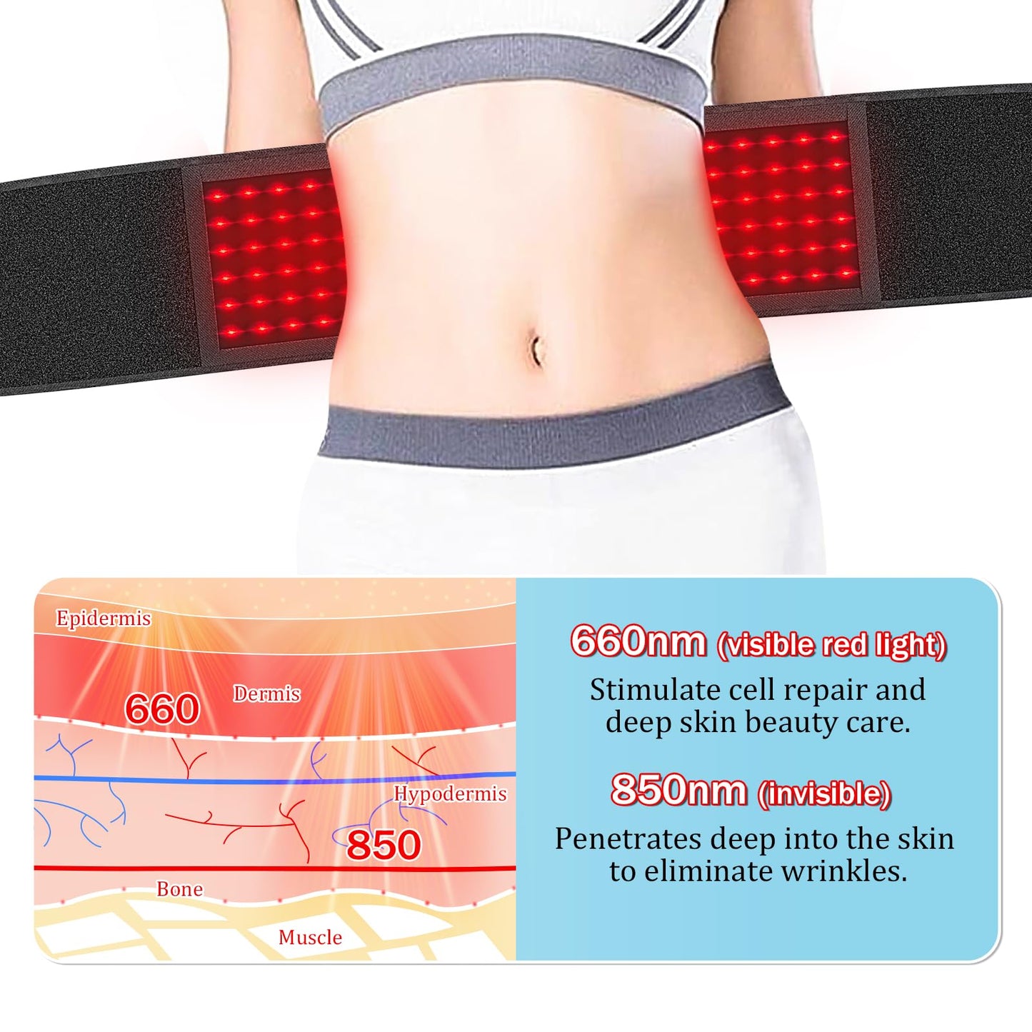 Red Light Therapy Belt Near-Infrared-Light Therapy Wrap for Body Wearable Large Pad AptoyuBuy Supplements Australia