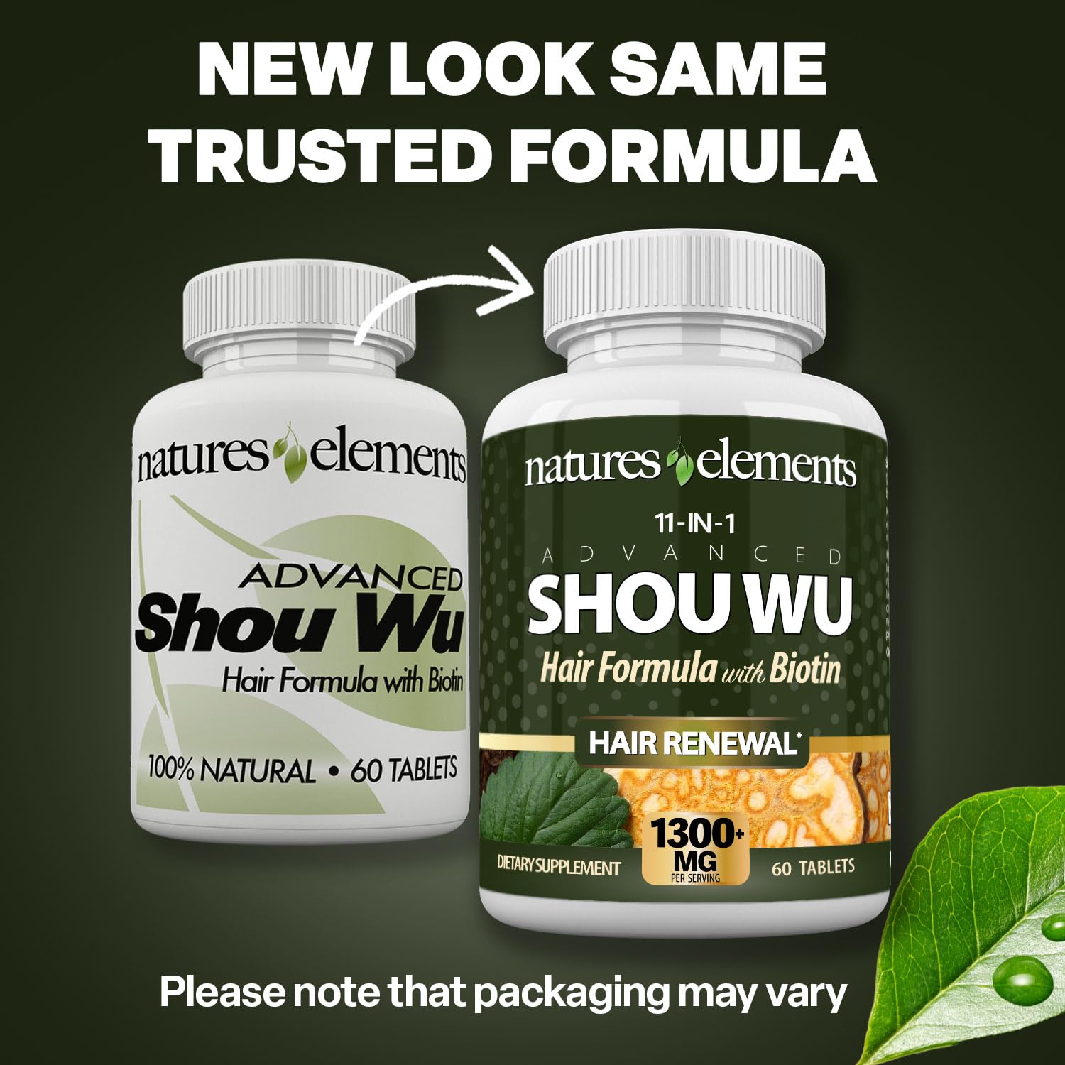 Natures Elements Advanced Shou Wu for Gray Hair – Prepared He Shou Wu for Hair Growth with Biotin, Bioperine, Fo-Ti Root & More – 100% Natural – 60 Tablets – Non-GMO, Gluten-Free Natures ElementsBuy Supplements Australia