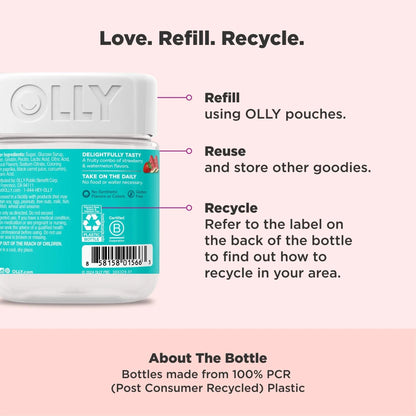 OLLY Teen Girl Multi Gummy, Healthy Skin and Immune Support, 15 Essential Vitamins, Biotin, Zinc, Calcium, Chewable Multivitamin OLLY