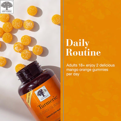 NEW NORDIC Turmeric Curcumin Gummies, Sugar Free, 300 mg Turmeric Supplement for Men and Women, Supports Normally Functioning Joints, Knees, Shoulders, Mango Orange, 60 Count NEW NORDICBuy Supplements Australia
