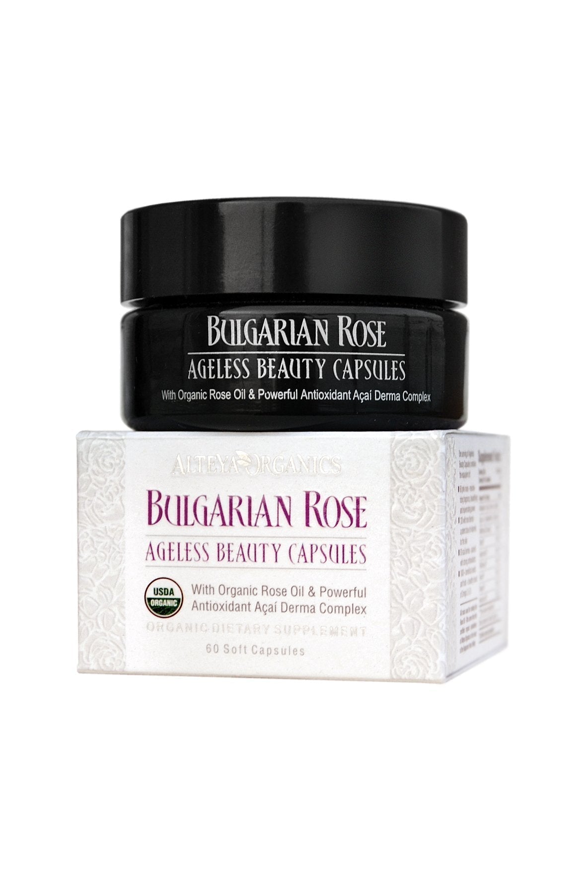 Alteya Organics Bulgarian Rose Ageless Beauty Capsules with Bulgarian Rose Oil and Antioxidant Acai Derma Complex - 30 Servings Alteya OrganicsBuy Supplements Australia