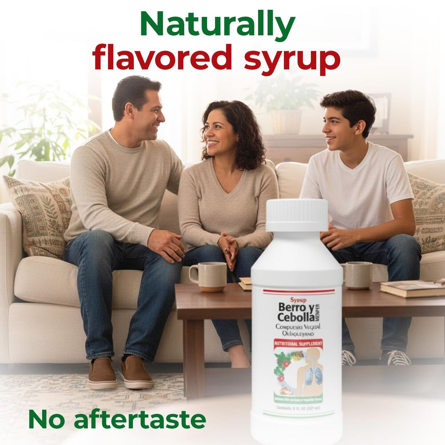Jarabe Berro y Cebolla Immune Support Syrup with Vitamin D, Zinc & Natural Herbal Extracts – Eucalyptus, Honey, Onion, Garlic & More – Teens & Adult Wellness Formula – 8 Fl Oz Each | 2-Pack Berro y Cebolla MENPERBuy Supplements Australia