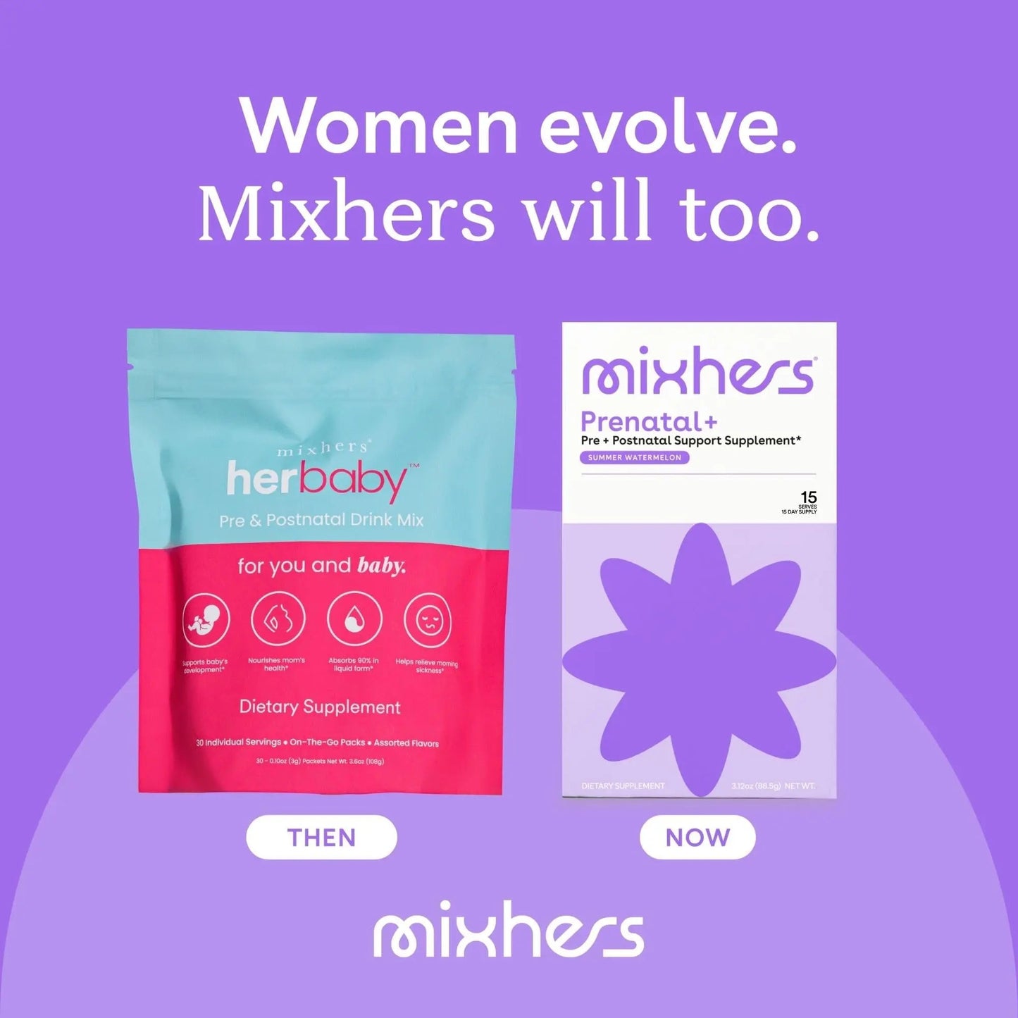 Mixhers Herbaby Pre- & Post-Natal Supplement - Liquid Multivitamin Drink Mix - With Iron, Choline & Methylated Folate MIXHERSBuy Supplements Australia