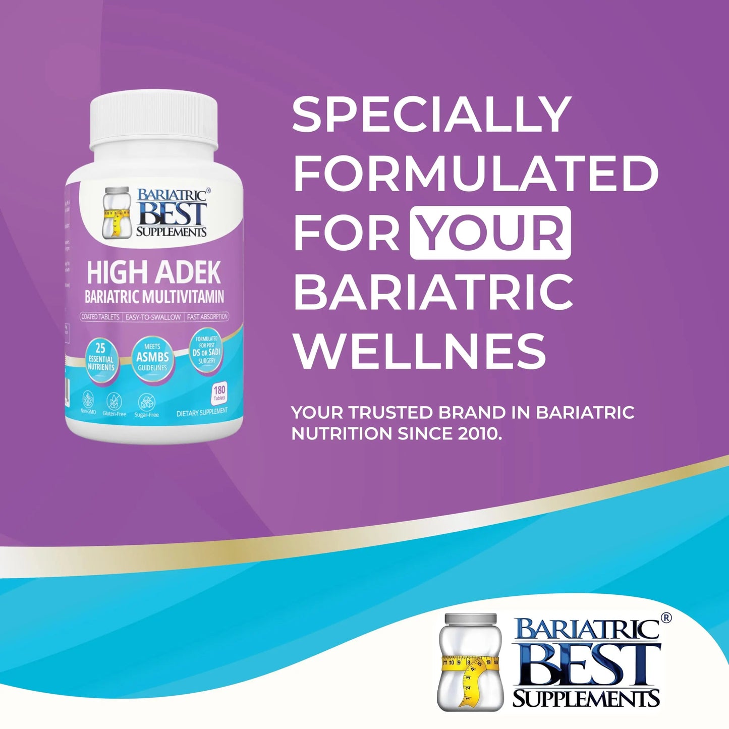 High A D E K Bariatric Multivitamin for Post DS/SADI Surgery, 25 Essential Nutrients for Post-Weight Loss Surgery, 180 Tablets Bariatric Best SupplementsBuy Supplements Australia
